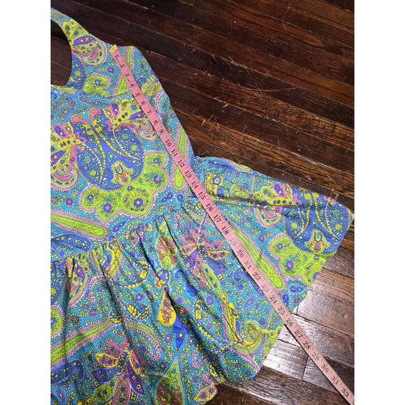 NWT Ralph Lauren Y2K Girls size 16 Blue Paisley Halter Dress - Picture 8 of 14